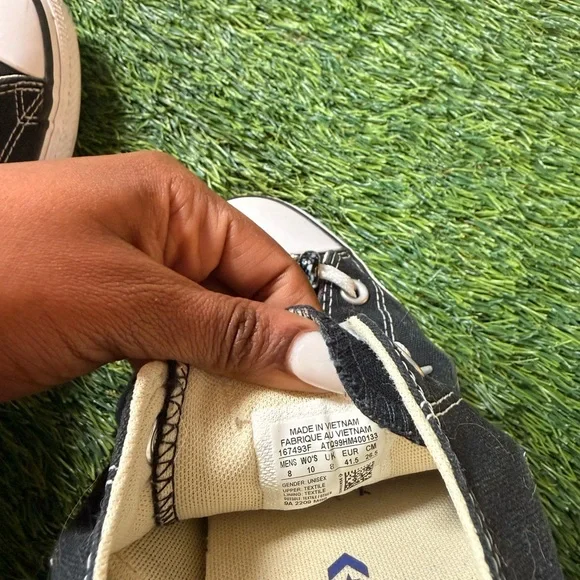 Converse Chuck Taylor All Star Low Top Black Canvas Sneakers womens size 10 - Picture 8 of 8